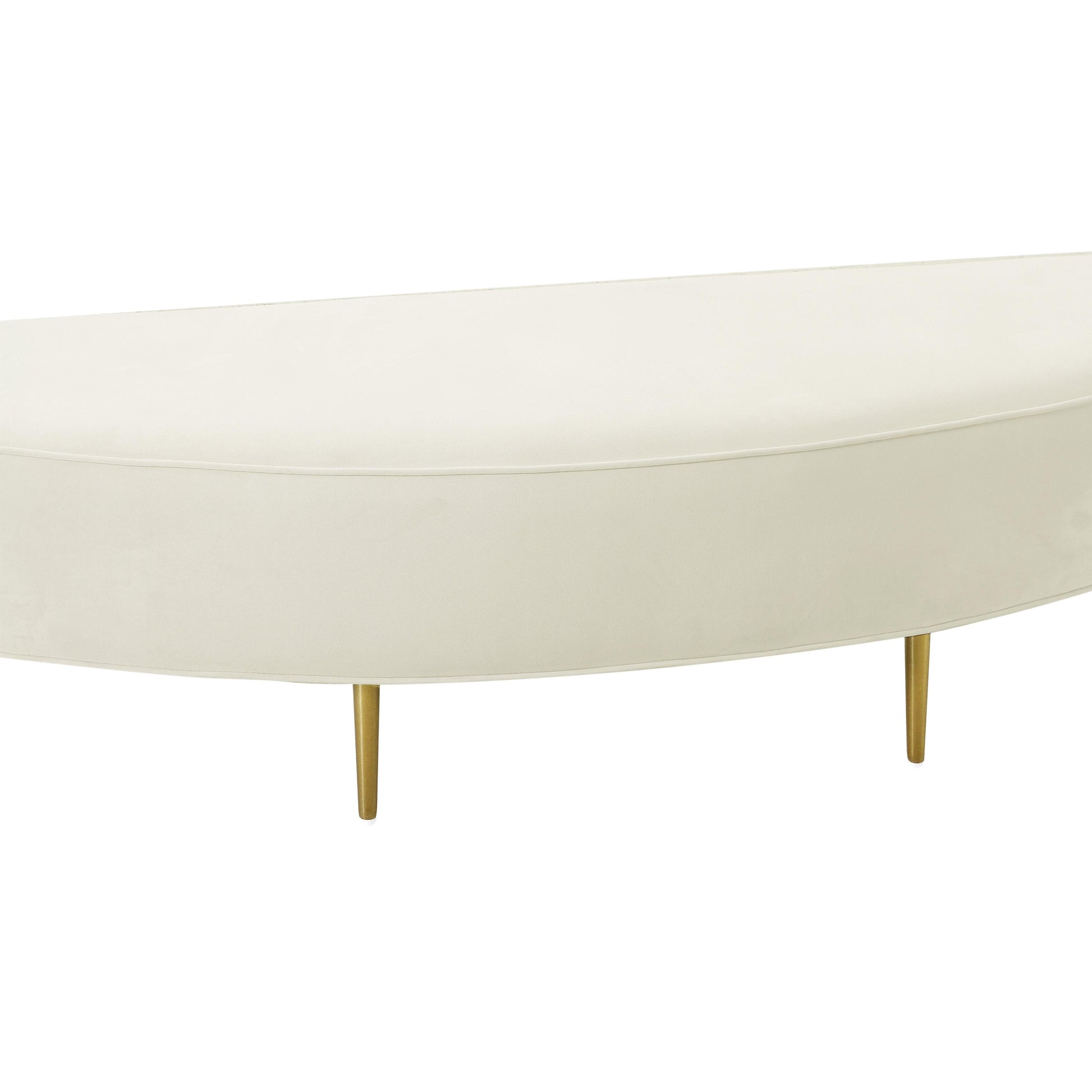 Bianca Cream Velvet Queen Bench by TOV