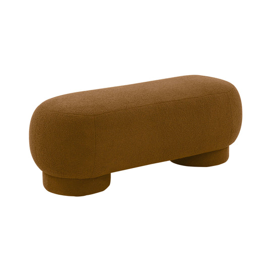 Mara Cinnamon Brown Vegan Shearling Ottoman by TOV