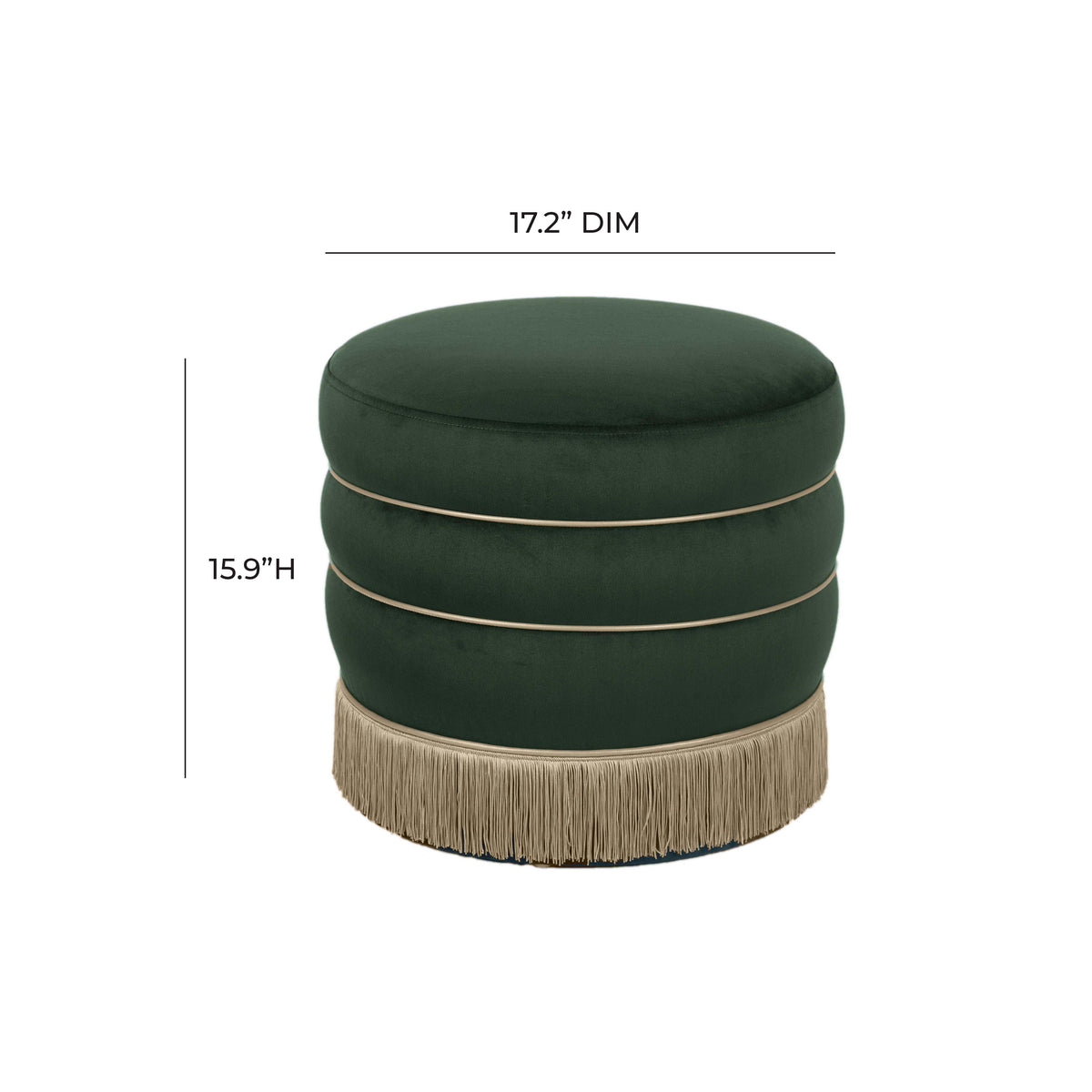 Lakka Green Performance Velvet Ottoman by TOV Furniture – photo 8 of 8