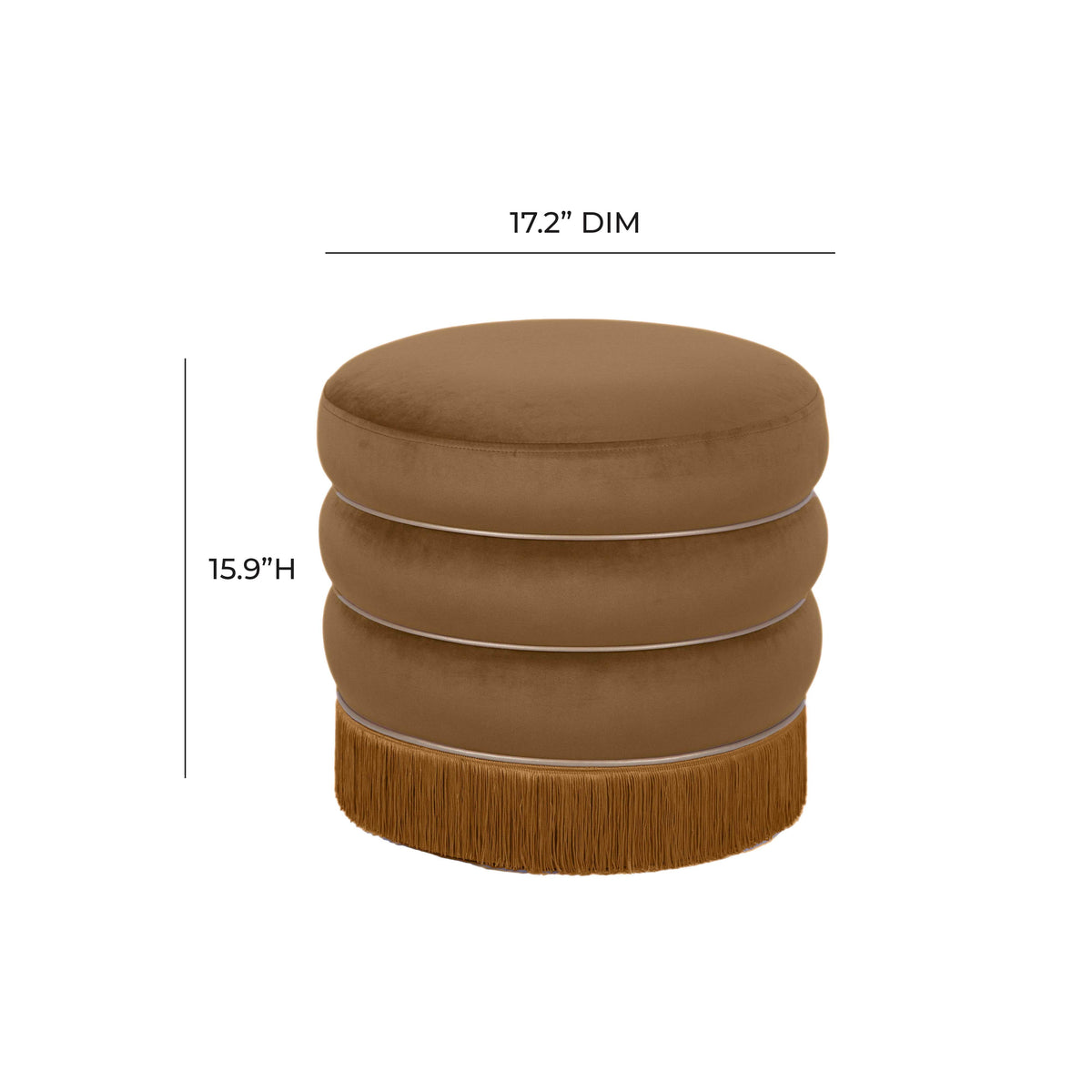Lakka Chocolate Brown Performance Velvet Ottoman by TOV Furniture – photo 8 of 8