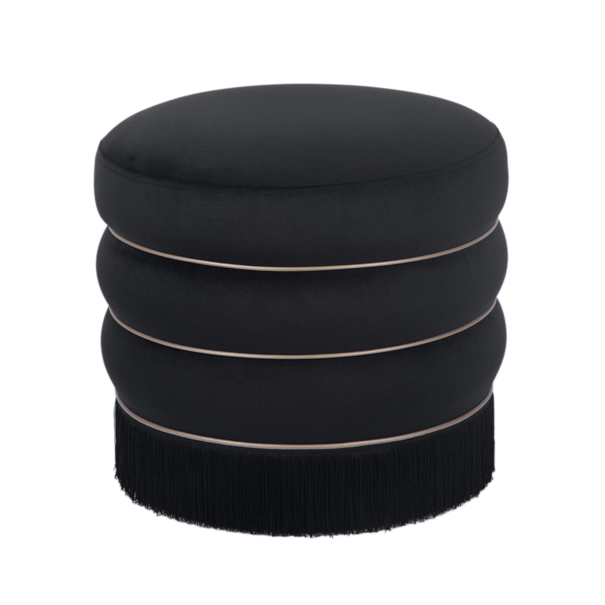 Lakka Black Performance Velvet Ottoman by TOV Furniture – photo 1 of 8