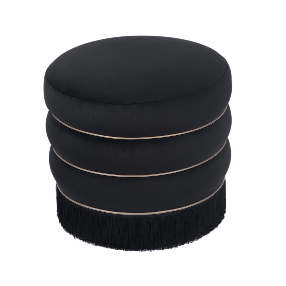 Lakka Black Performance Velvet Ottoman by TOV Furniture – photo 4 of 8