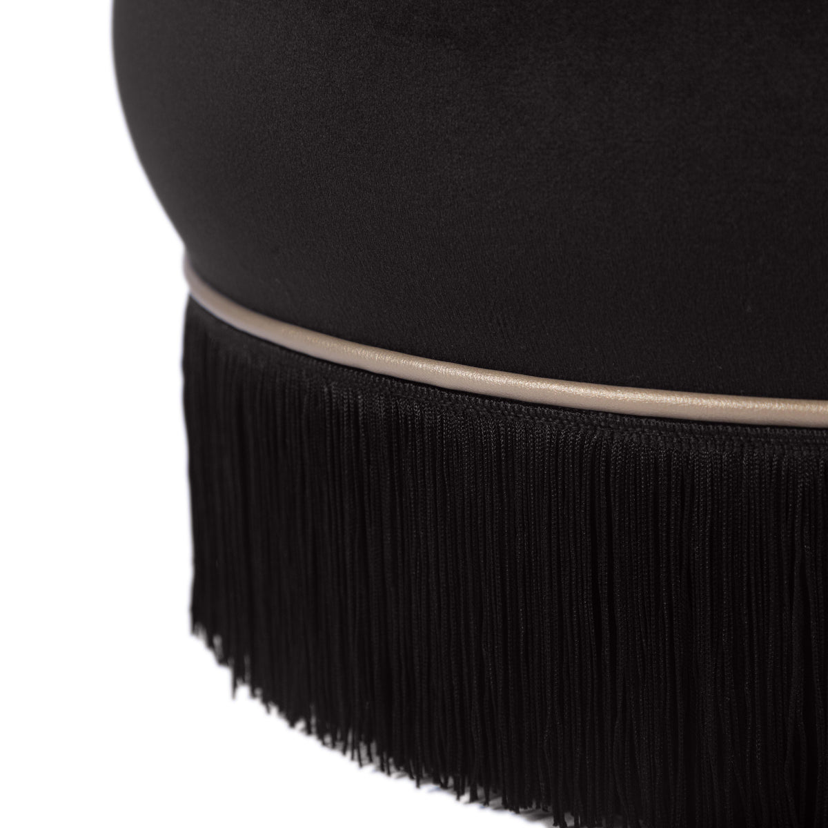 Lakka Black Performance Velvet Ottoman by TOV Furniture – photo 7 of 8