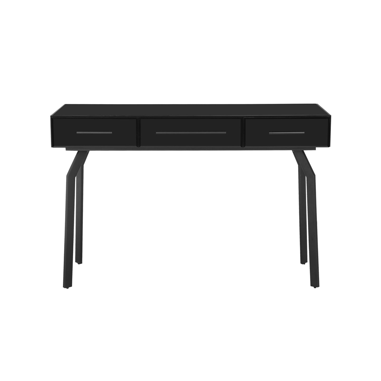 Santana Black Glass Desk Console Table by TOV