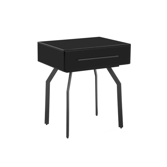 Santana Black Glass Side Table by TOV