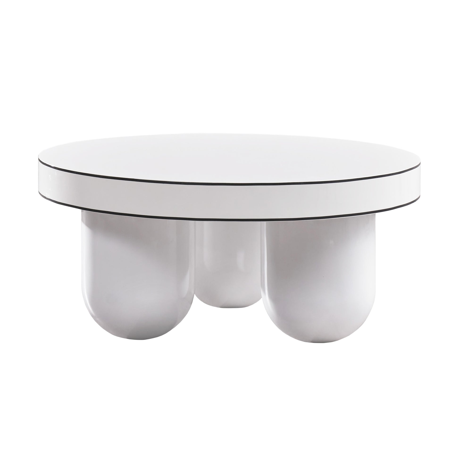 Jasper White Glossy Coffee Table by TOV