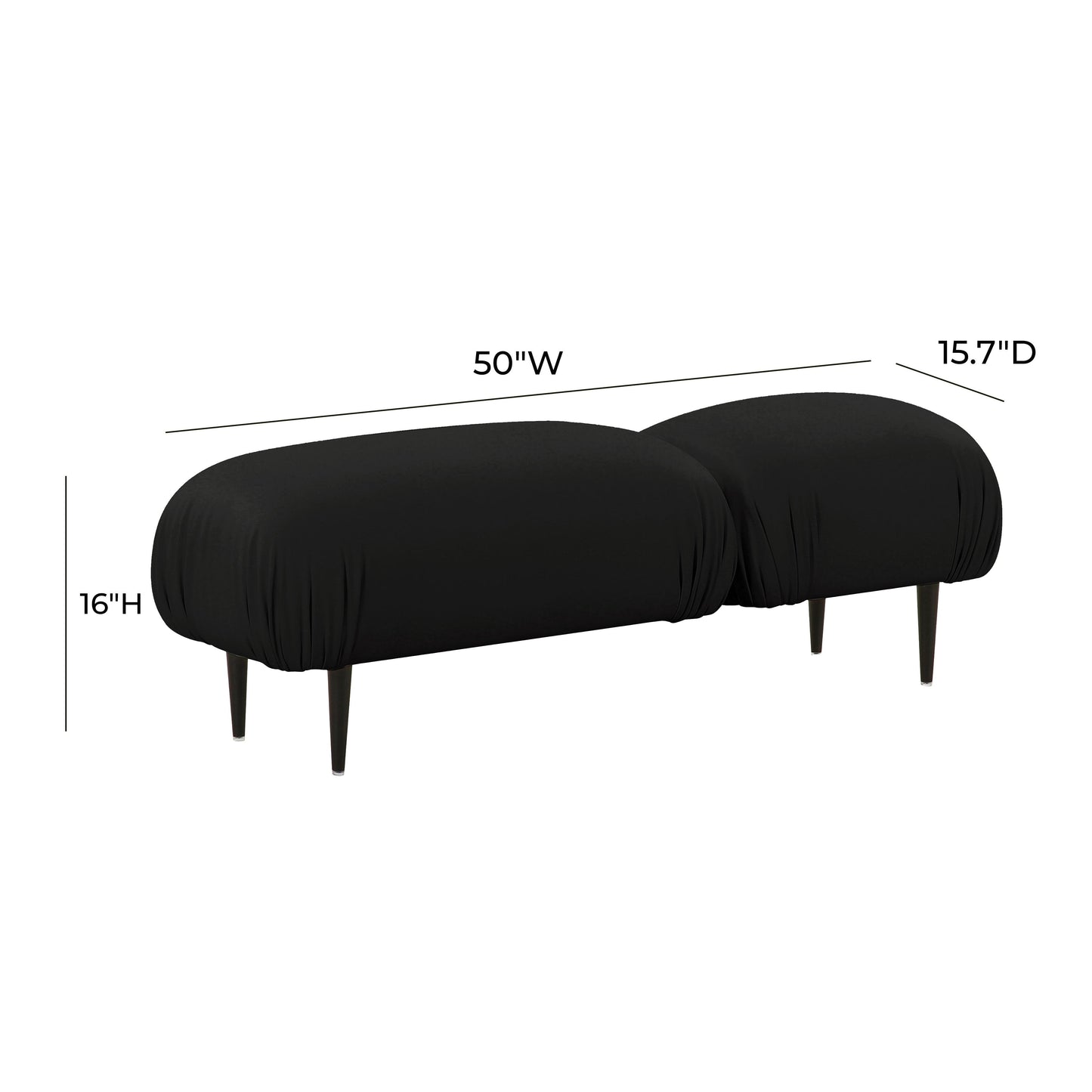 Adalynn Black Performance Vegan Leather Bench by TOV