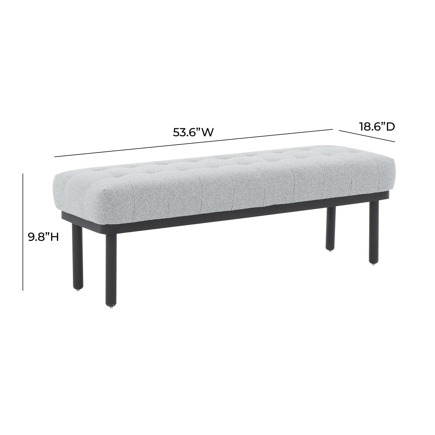 Olivia Grey Boucle Bench by TOV