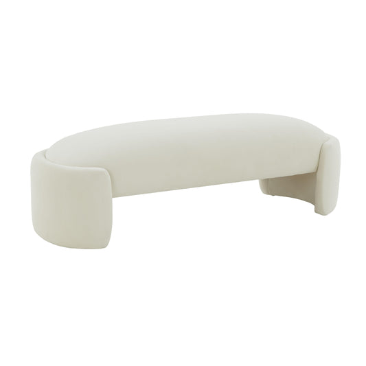 Toledo Cream Velvet Bench by TOV