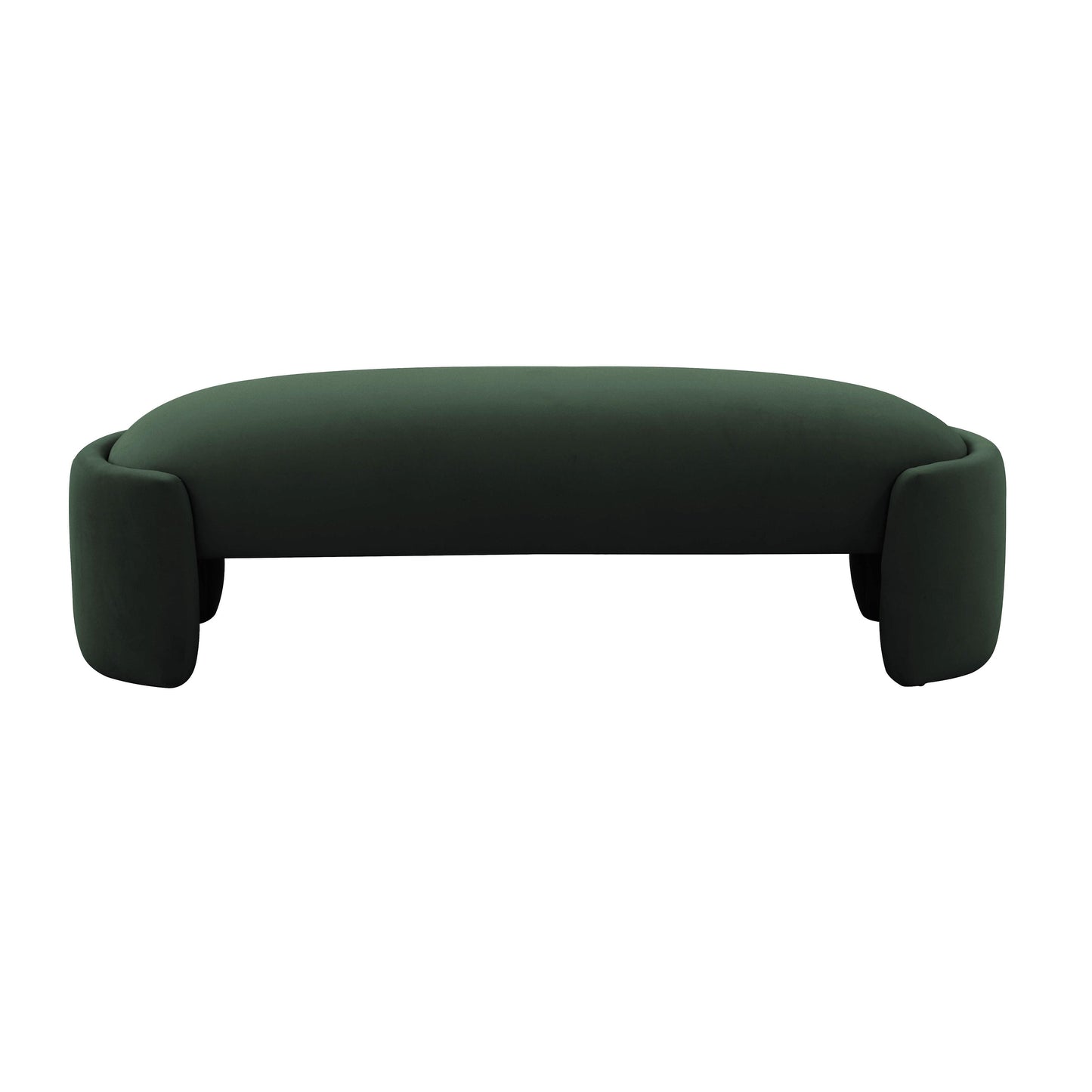 Toledo Forest Green Velvet Bench by TOV