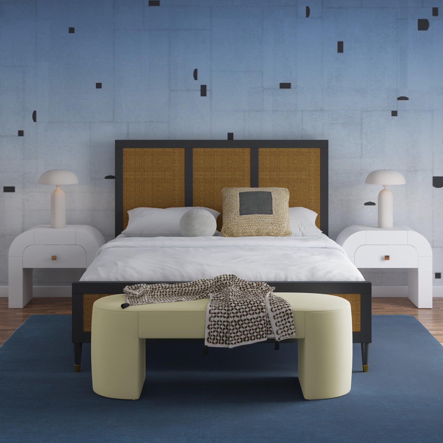 Elena 51" Performance Velvet Bench Yellow by Tov Furniture