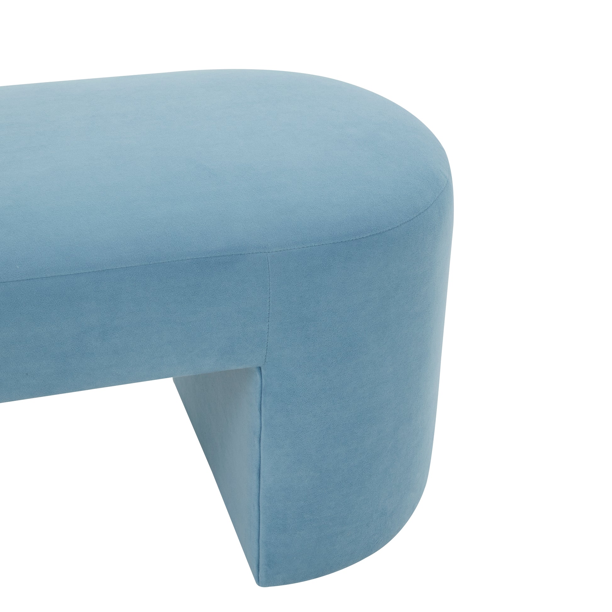 Elena Light Blue Velvet Bench by TOV