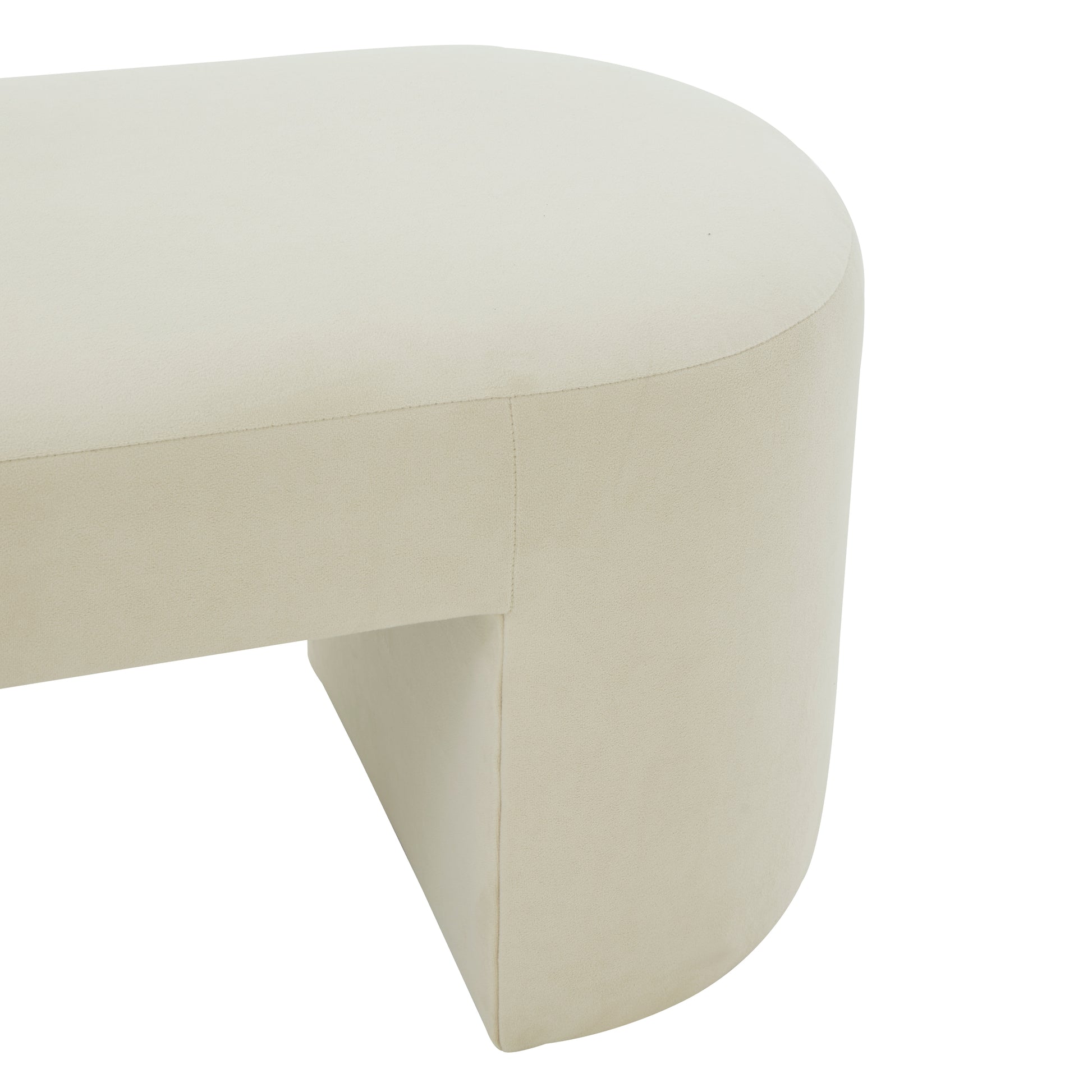 Elena Cream Velvet Bench by TOV