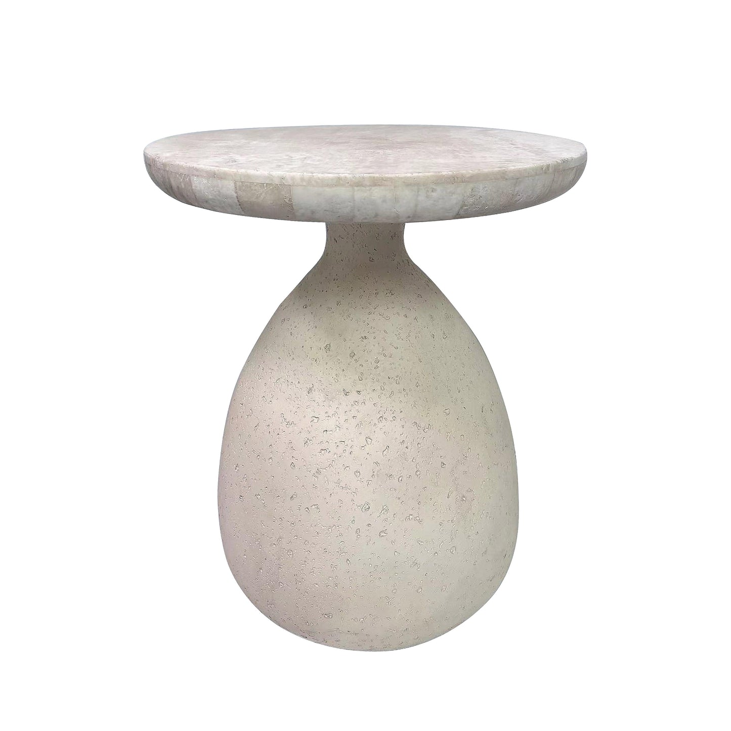 Gina Cream Travertine Side Table by TOV Oc68641