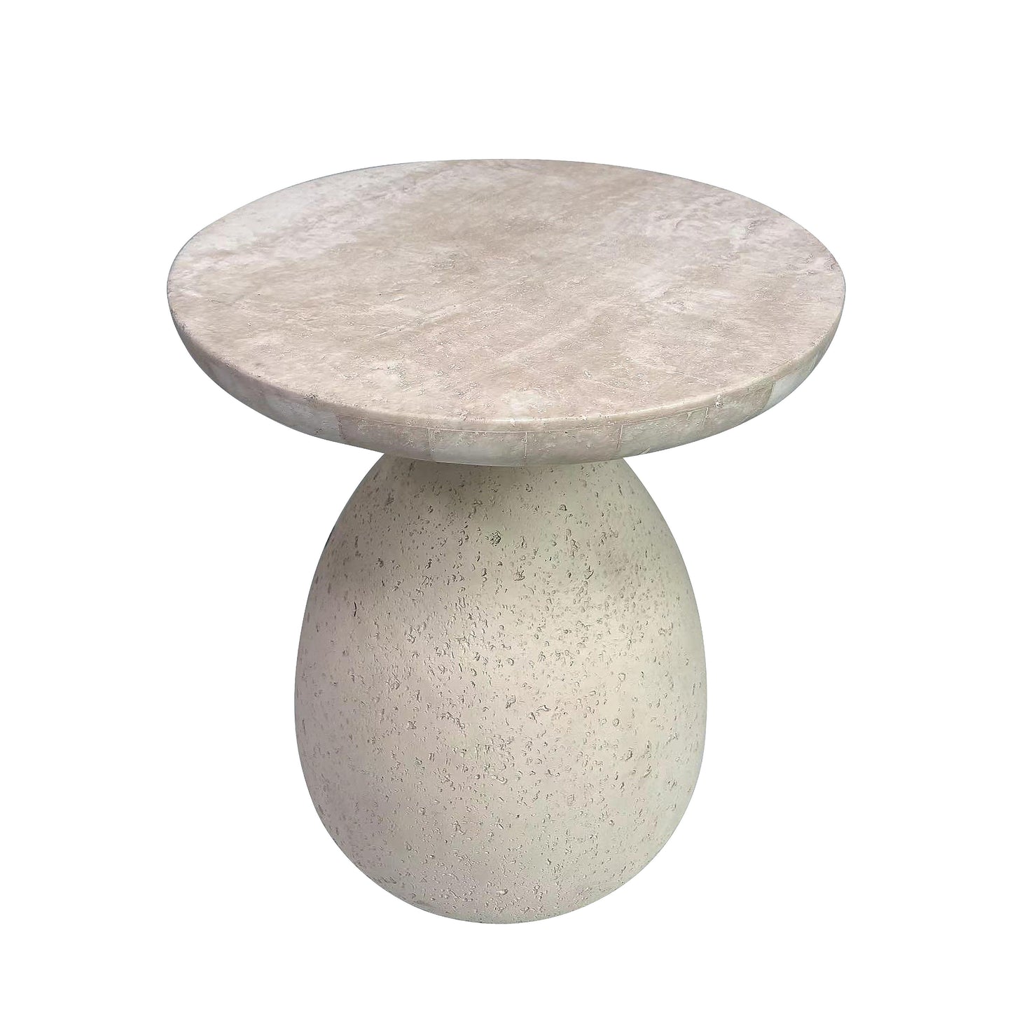 Gina Cream Travertine Side Table by TOV Oc68641