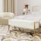 Ines Cream Textured Velvet Bench by TOV