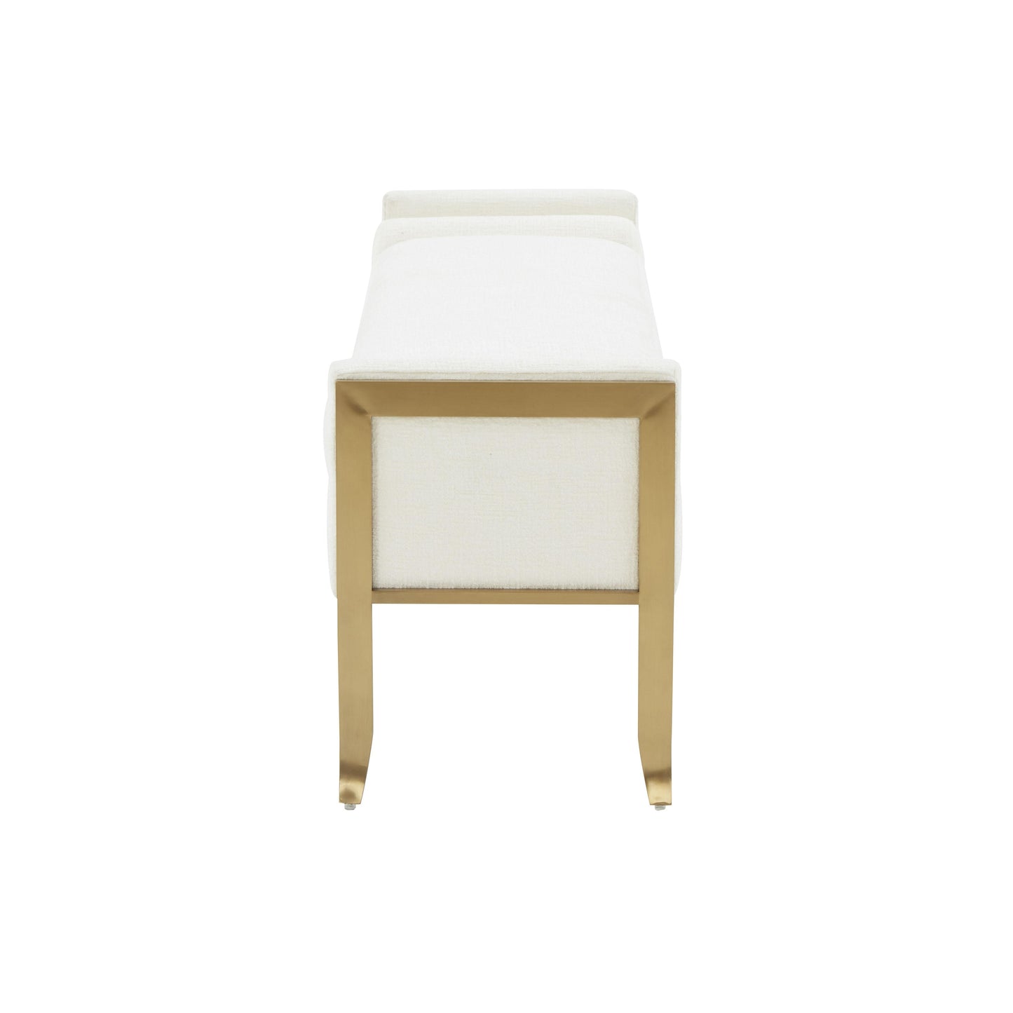 Ines Cream Textured Velvet Bench by TOV