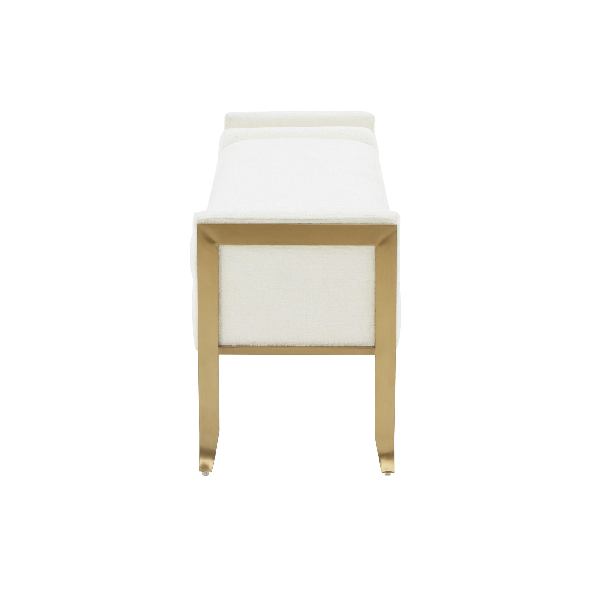 Ines Cream Textured Velvet Bench by TOV