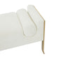 Ines Cream Textured Velvet Bench by TOV