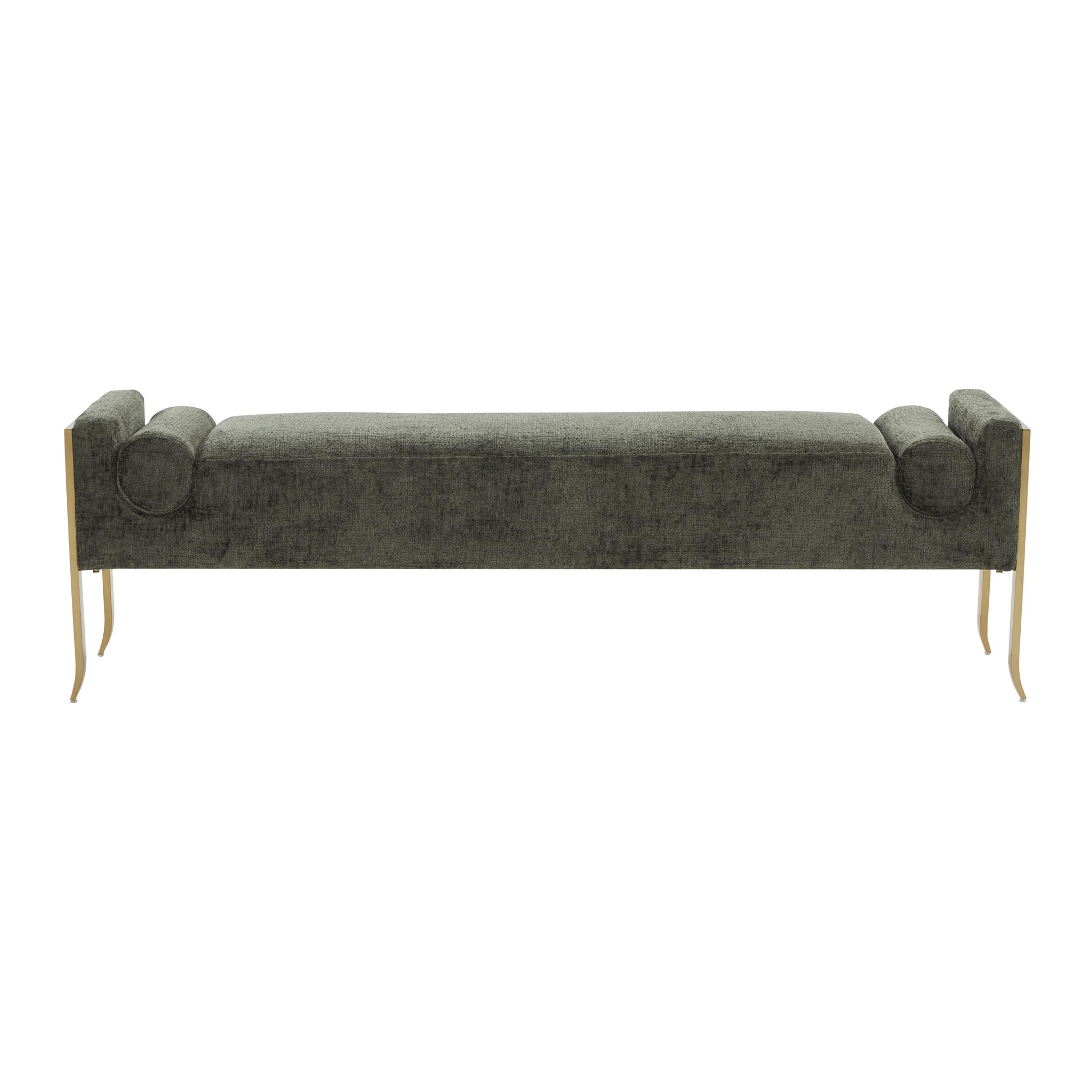 Ines Green Textured Velvet Bench by TOV