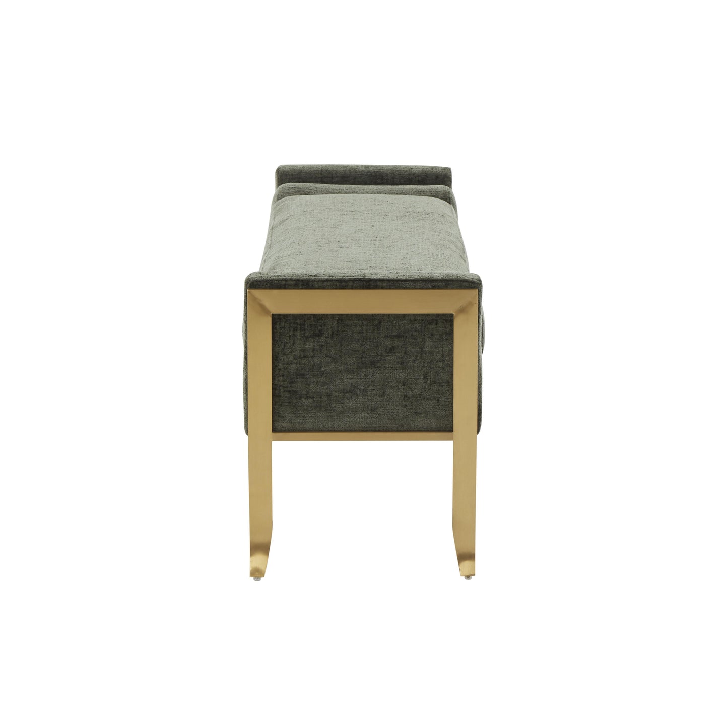 Ines Green Textured Velvet Bench by TOV