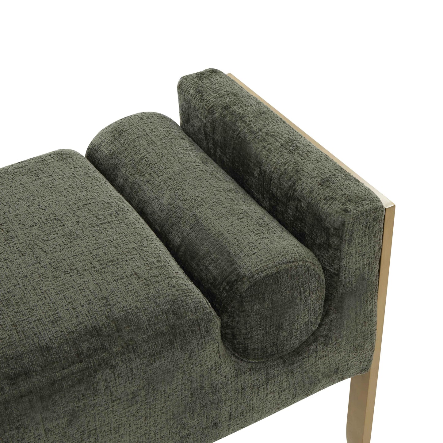 Ines Green Textured Velvet Bench by TOV