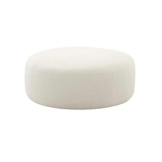 Broohah Cream Boucle Ottoman by TOV