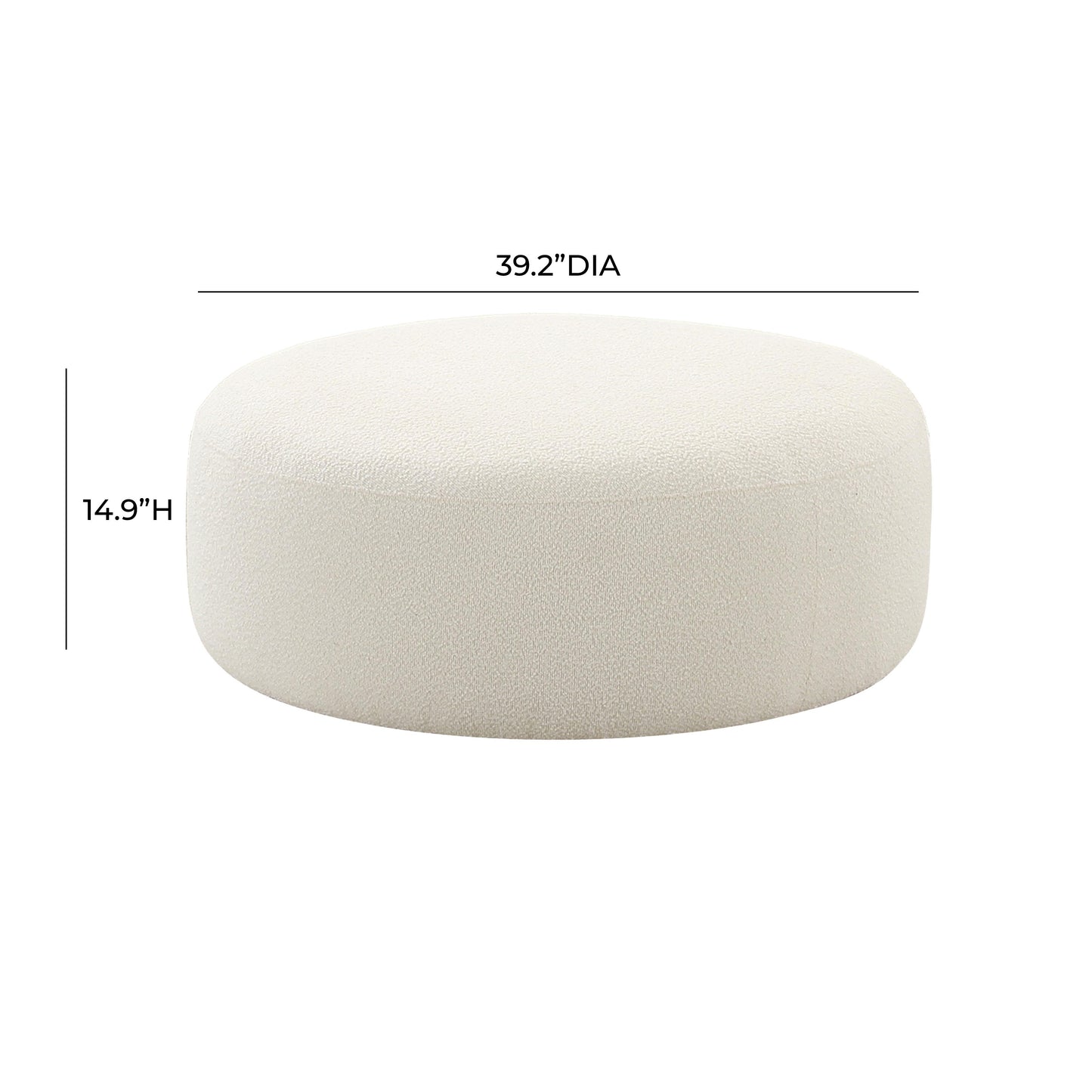 Broohah Cream Boucle Ottoman by TOV