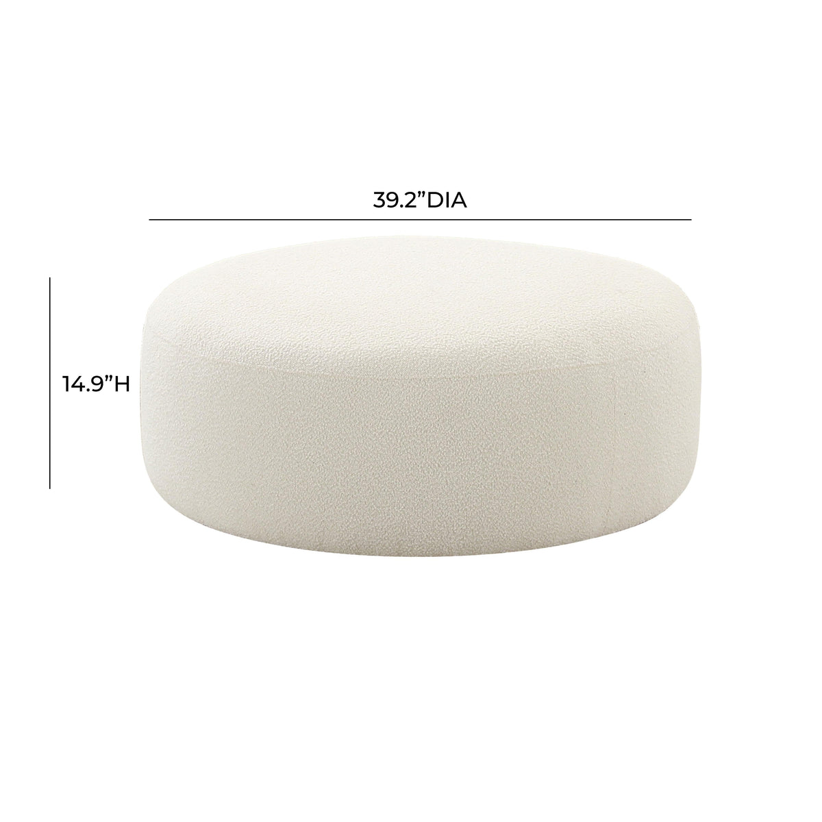 Broohah Cream Performance Boucle Ottoman by TOV Furniture – photo 3 of 4