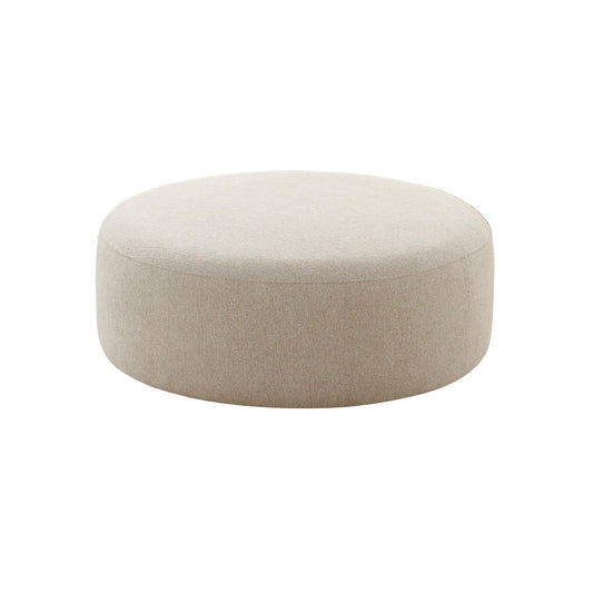 Broohah Beige Linen Ottoman by TOV