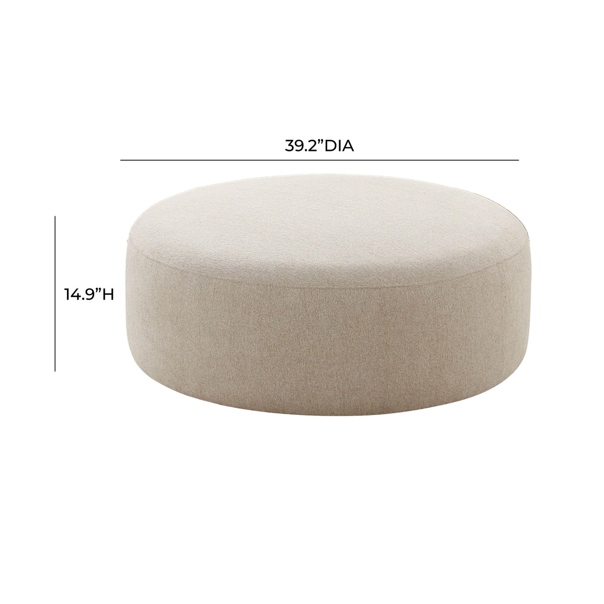 Broohah Beige Performance Linen Ottoman by TOV Furniture – photo 3 of 4