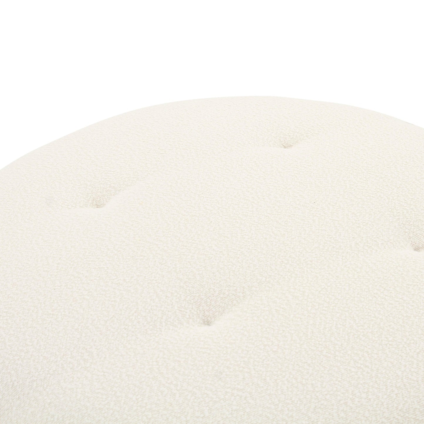 Fickle Cream Boucle Swivel Ottoman by TOV Oc68672