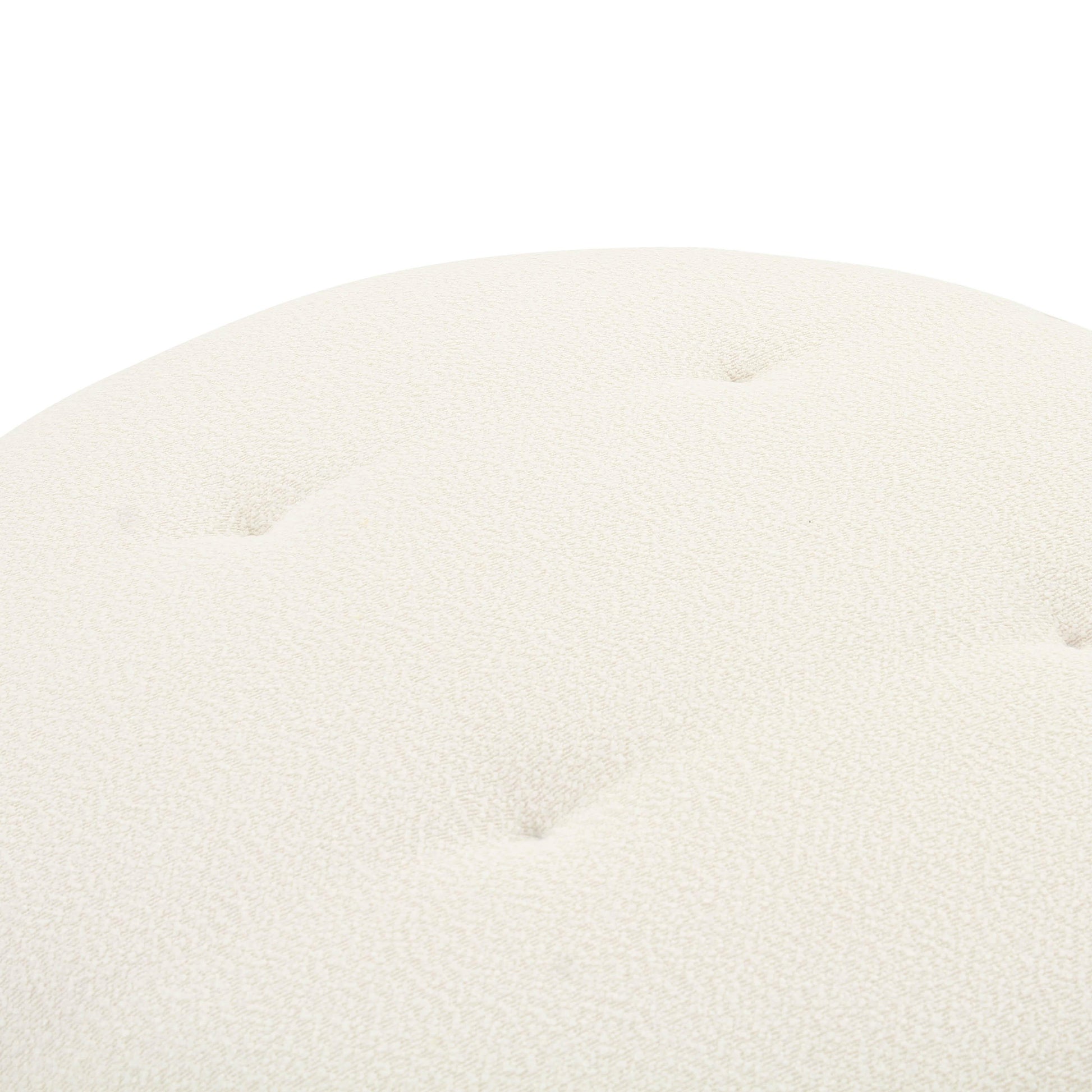 Fickle Cream Boucle Swivel Ottoman by TOV Oc68672