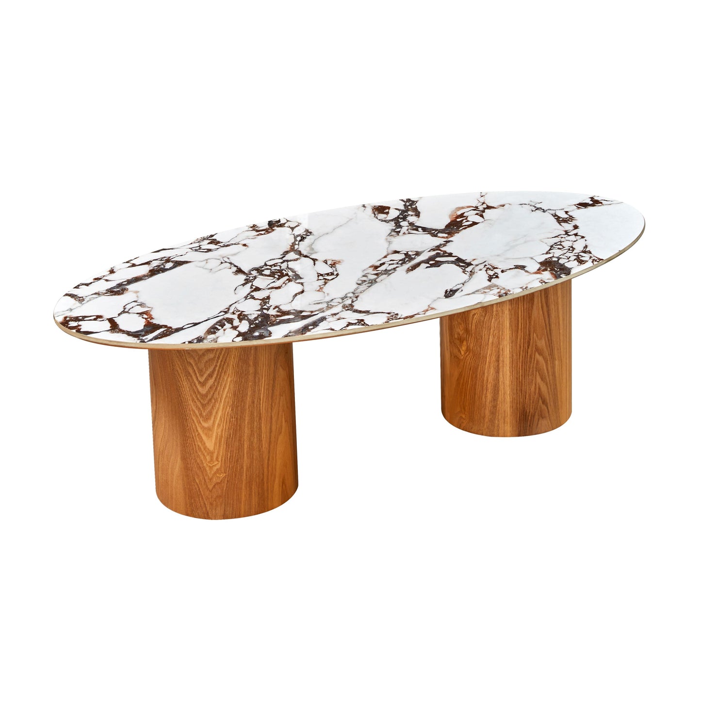 Tamara Marble Ceramic Oval Coffee Table by TOV