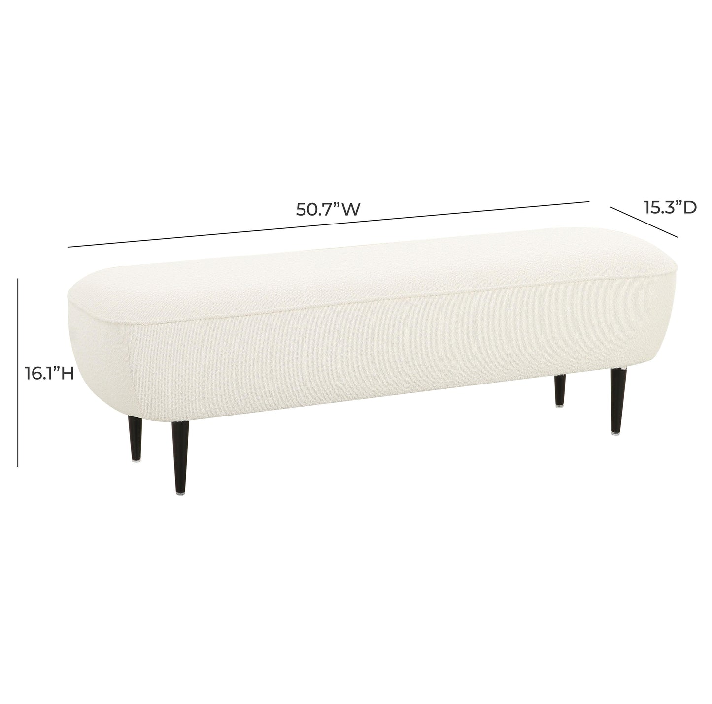 Denise Cream Boucle Bench by TOV