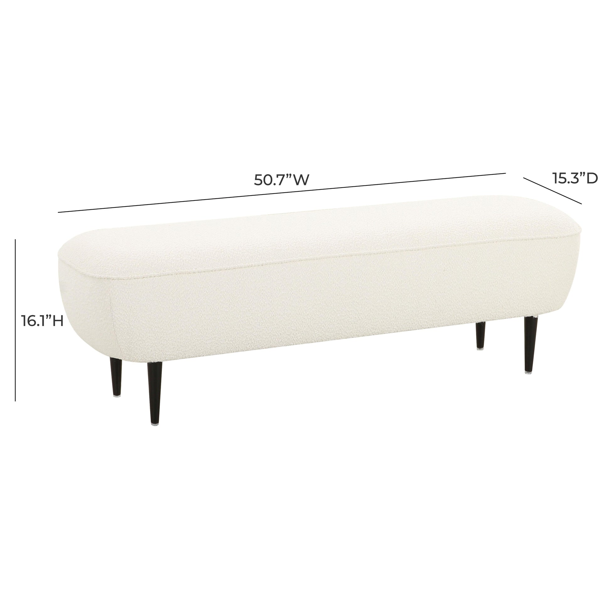 Denise 51 Cream Boucle Bench by TOV Oc68691
