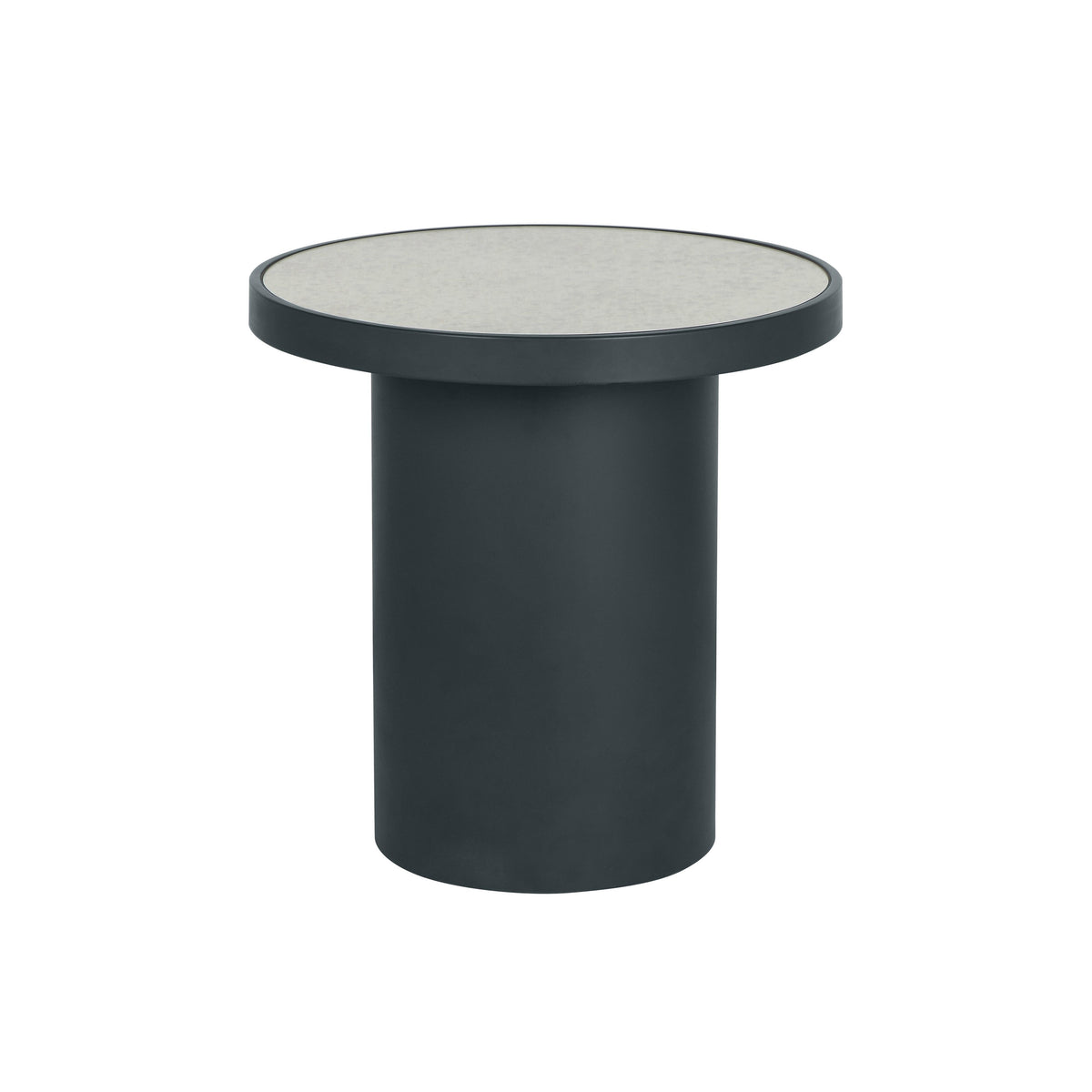 Nautilus Antique Silver Mirrored Round Side Table by TOV Furniture – photo 1 of 6