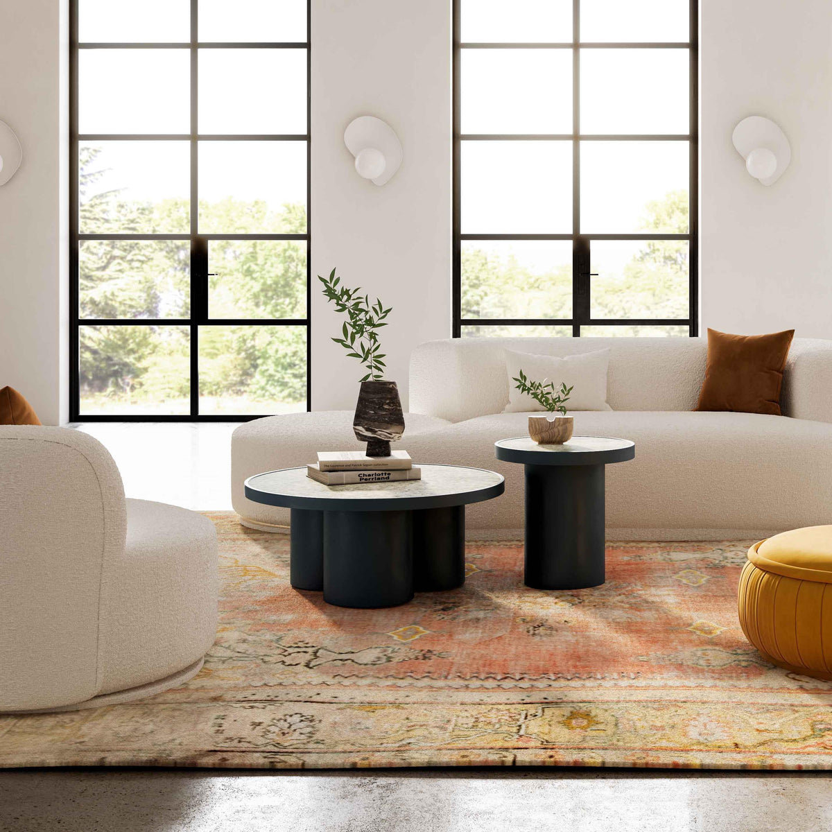 Nautilus Antique Silver Mirrored Round Side Table by TOV Furniture – photo 2 of 6