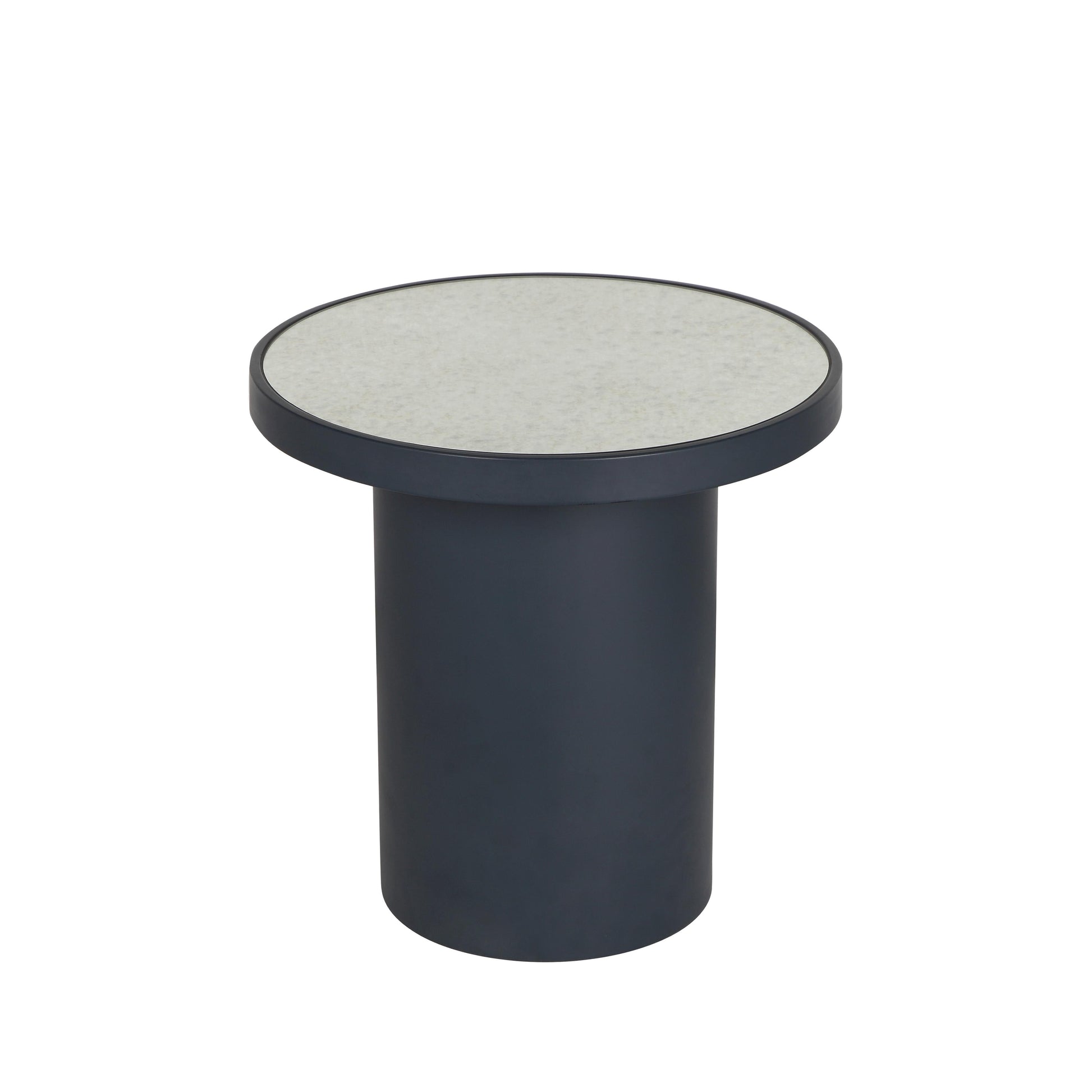 Nautilus Antique Silver Mirrored Round Side Table by TOV Oc68721