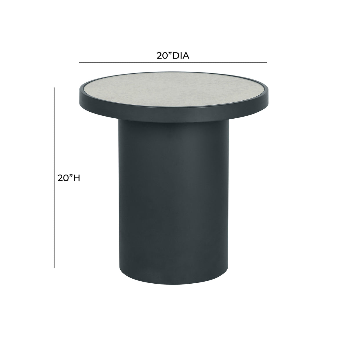 Nautilus Antique Silver Mirrored Round Side Table by TOV Furniture – photo 6 of 6