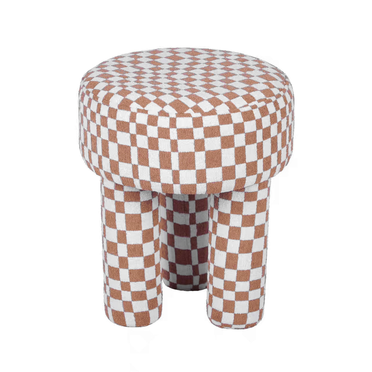 Claire Brown Checkered Boucle Stool by TOV Furniture – photo 1 of 6