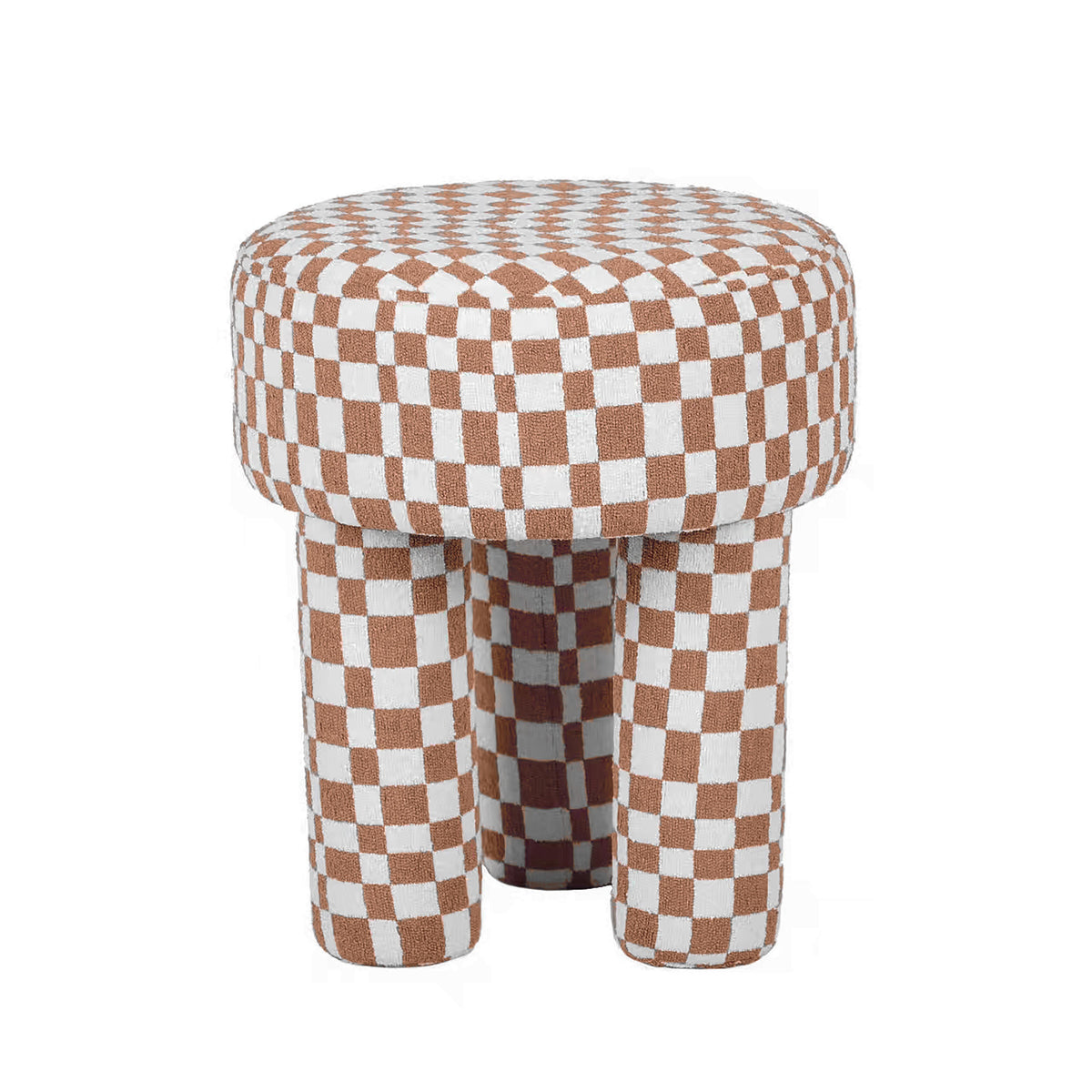 Claire Brown Checkered Boucle Stool by TOV Furniture – photo 3 of 6