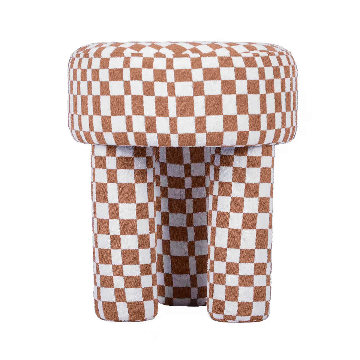 Claire Brown Checkered Boucle Stool by TOV Furniture – photo 5 of 6
