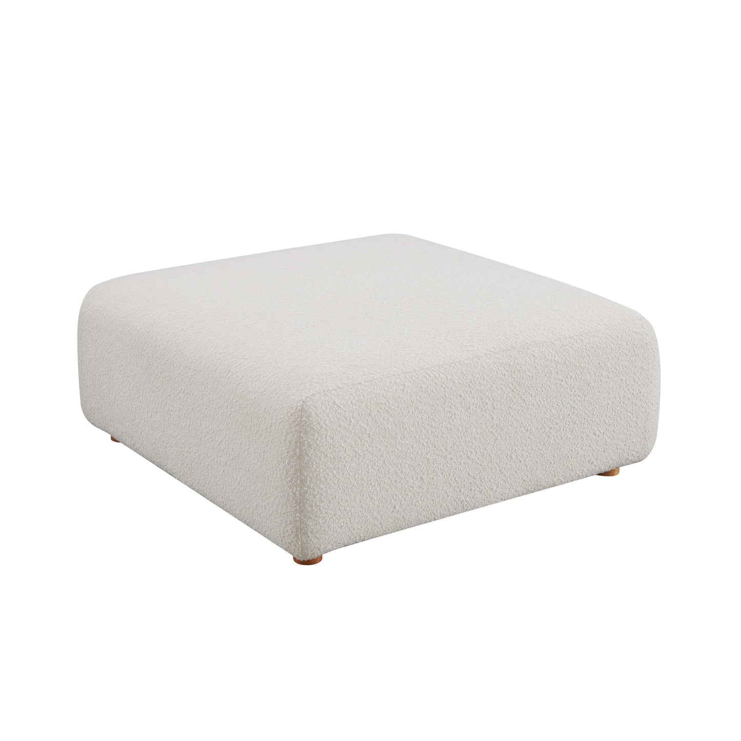 Hangover Cream Boucle Ottoman by TOV