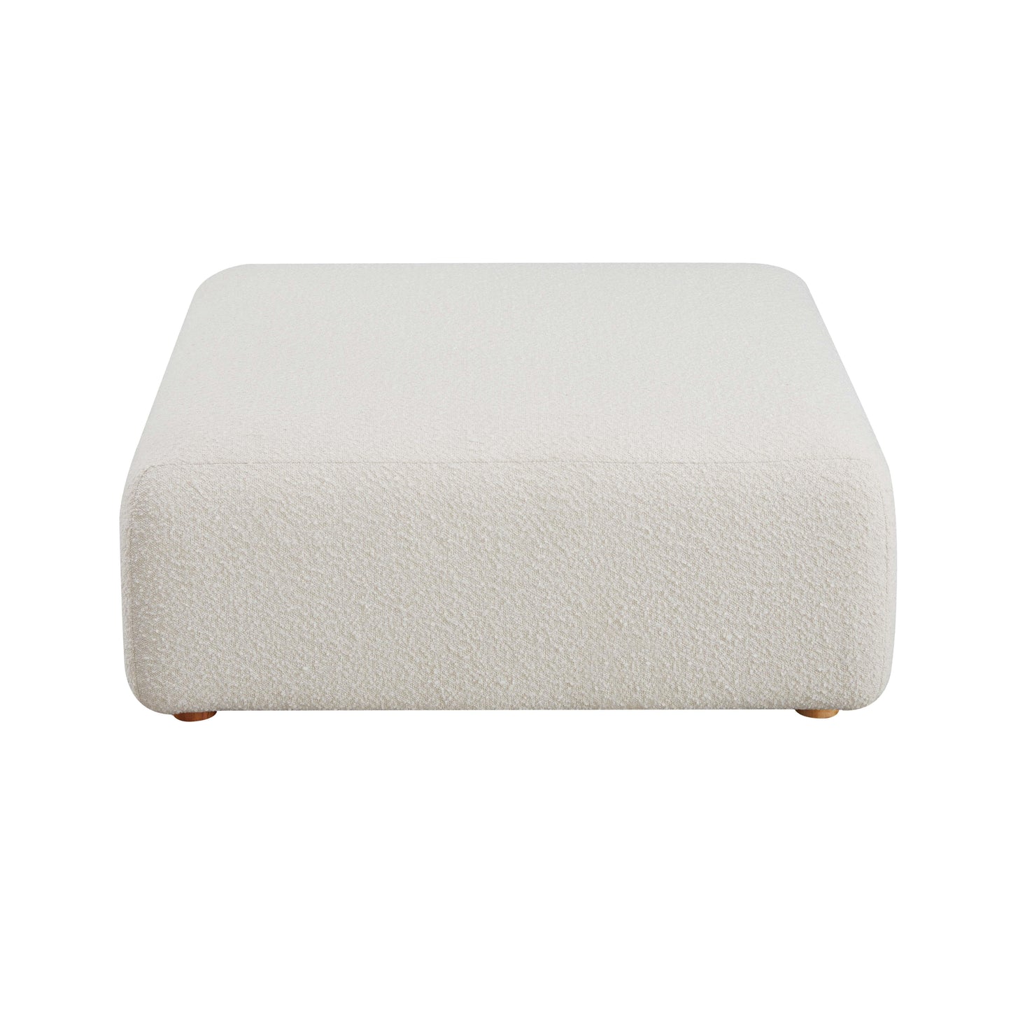 Hangover Cream Boucle Ottoman by TOV