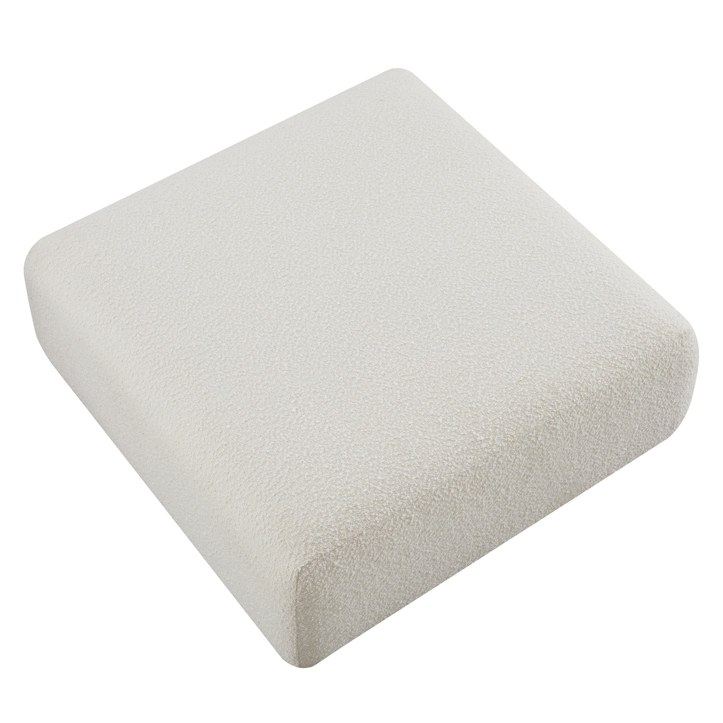 Hangover Cream Boucle Ottoman by TOV