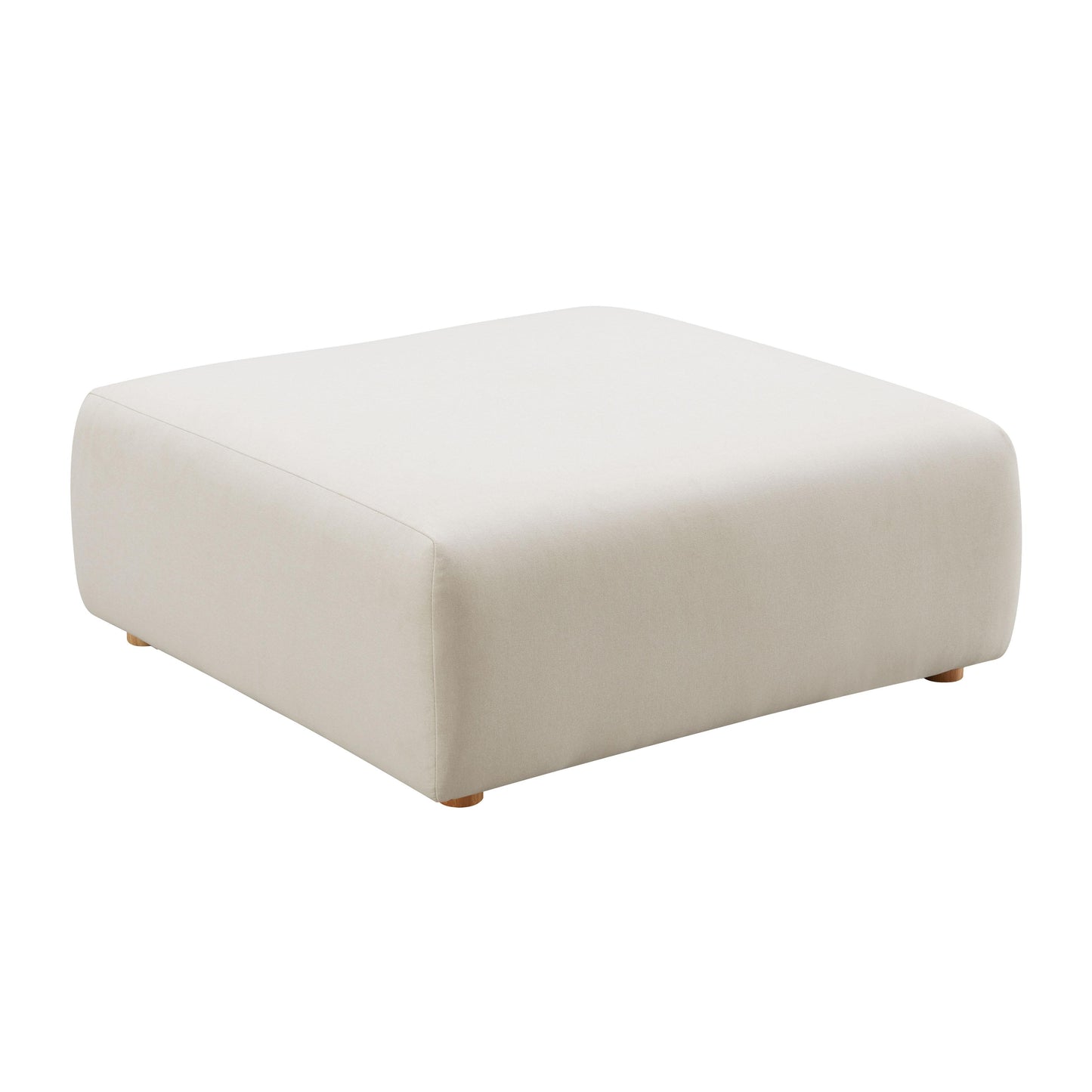 Hangover Cream Performance Linen Ottoman by TOV