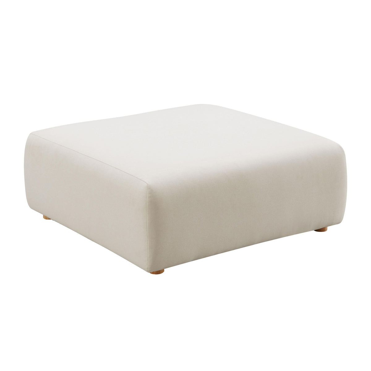 Hangover Cream Performance Linen Ottoman by TOV Furniture – photo 1 of 5