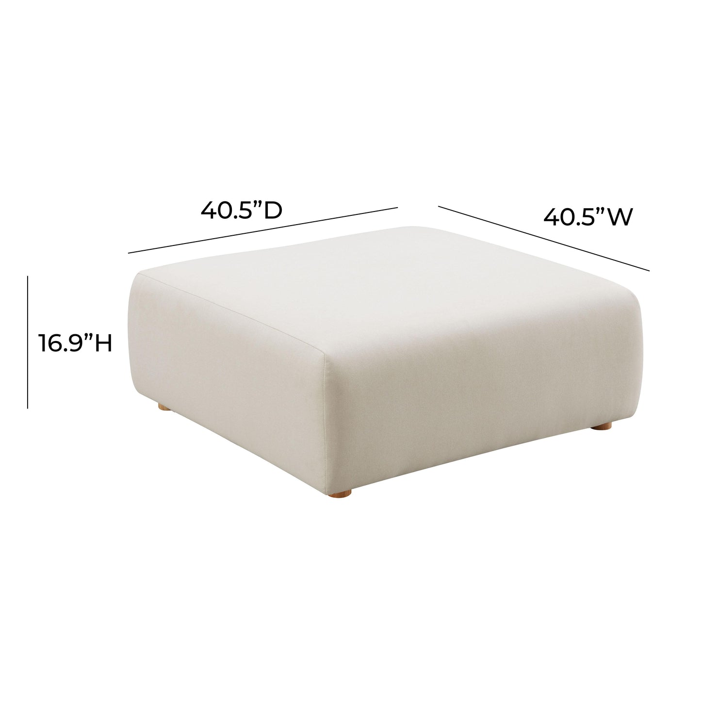 Hangover Cream Performance Linen Ottoman by TOV