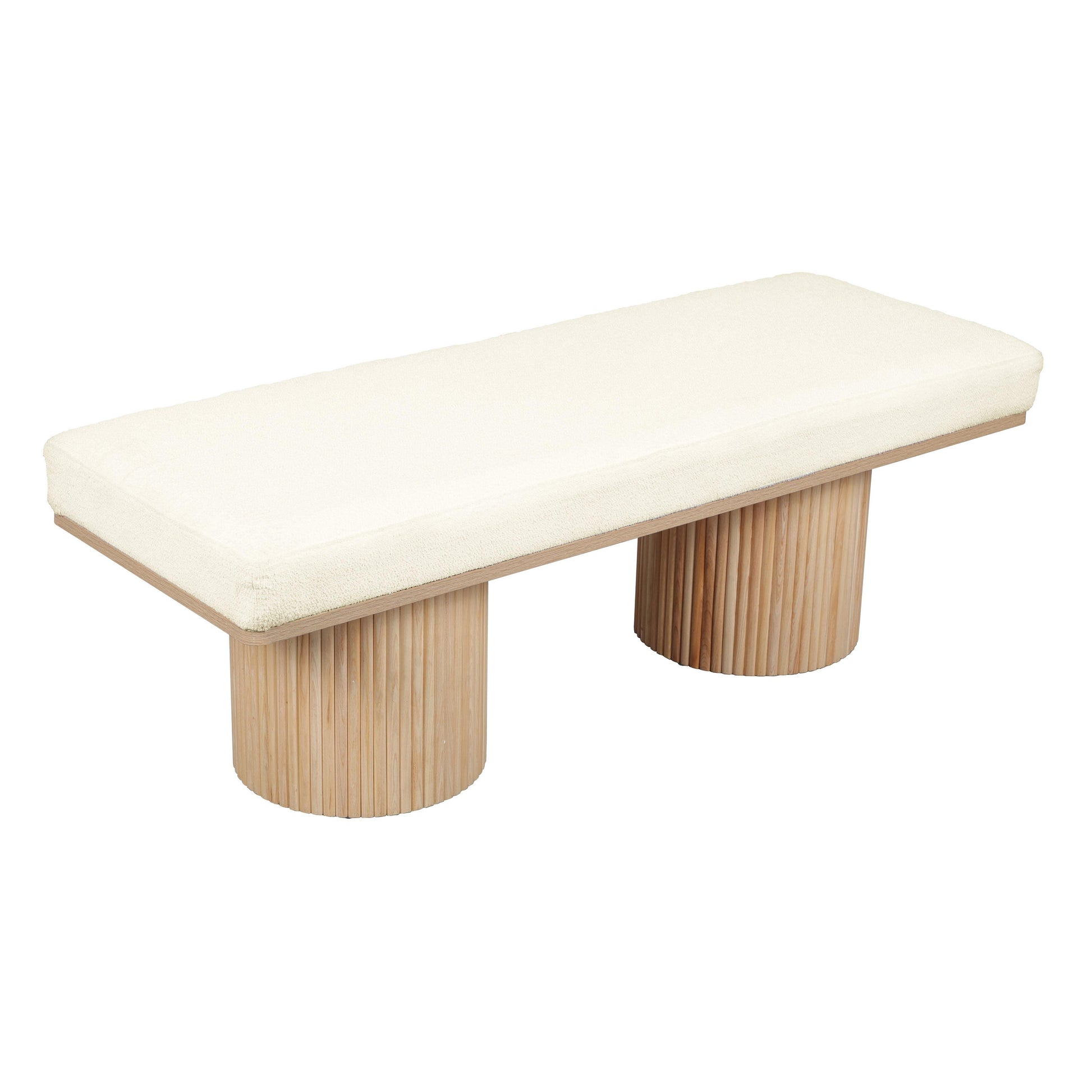 Sagano White Dyed Yarn Bench by TOV